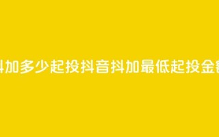 抖音抖加多少起投(抖音抖加最低起投金额解析)