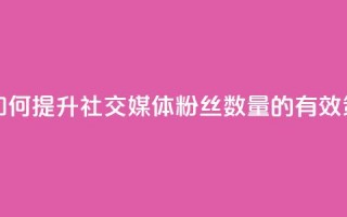 粉丝太少怎么办 - 如何提升社交媒体粉丝数量的有效策略与技巧！