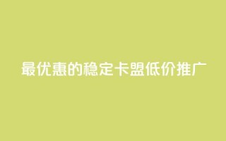 最优惠的稳定卡盟低价推广