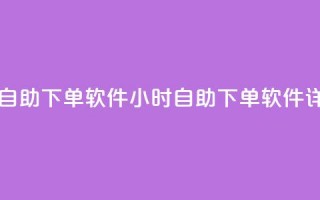 qq云商城24小时自助下单软件(24小时自助下单软件详细使用指南)