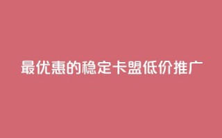 最优惠的稳定卡盟低价推广