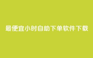 最便宜24小时自助下单软件下载 - 最实惠的24小时自助下单软件免费下载指南!