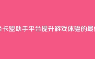 卡盟辅助平台 - 卡盟助手平台：提升游戏体验的最佳选择~