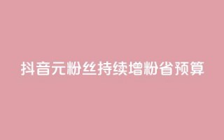 抖音1元3000粉丝持续增粉省预算