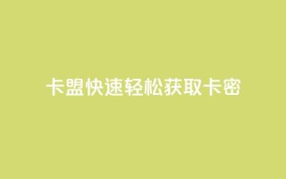 QQ卡盟——快速轻松获取卡密