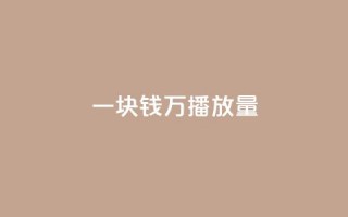 一块钱1万播放量 - 1块钱1w播放下单