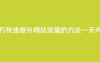 qq低价刷访客一天一万 - 快速提升网站流量的方法，一天内获得1万访客~