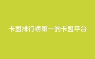 卡盟排行榜第一的卡盟平台 - 卡盟平台排名第一的选择与优势分析~