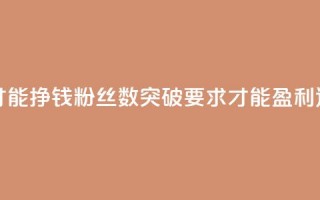 粉丝要达到多少才能挣钱 - 粉丝数突破要求才能盈利，达标数字是？~