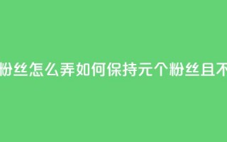 1元3000粉丝不掉粉丝怎么弄 - 如何保持1元3000个粉丝且不流失？。