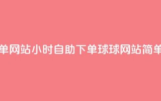 球球24小时自助下单网站 - 24小时自助下单球球网站：简单、方便、高效~