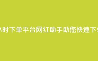 24小时下单平台：网红助手助您快速下单