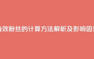 抖音有效粉丝的计算方法解析及影响因素分析