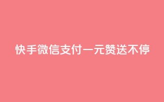 快手微信支付：一元赞送不停