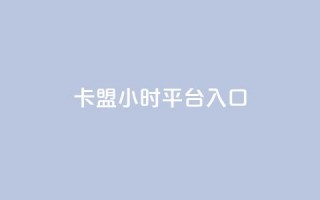 卡盟24小时平台入口 - 卡盟24小时平台入口：全天候畅享的一站式卡盟访问渠道~