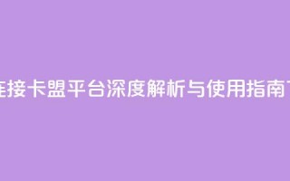 卡盟连接 - 卡盟平台深度解析与使用指南!