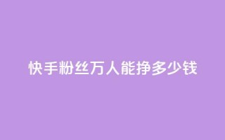 快手粉丝4万人能挣多少钱 - 24小时低价自助下单视频号