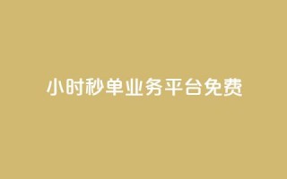 24小时秒单业务平台免费 - 全天候秒单服务平台免费开放使用。