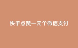 快手点赞一元100个微信支付 - 快手微信支付点赞100个只需1元!