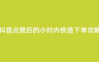 抖音点赞后的24小时内快速下单攻略