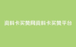 QQ资料卡买赞网(QQ资料卡买赞平台)