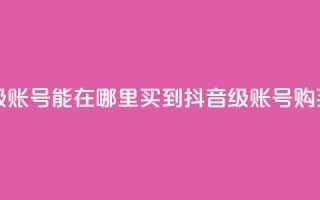 抖音60级账号能在哪里买到(抖音60级账号购买指南)