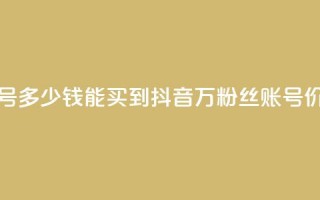 抖音100万账号多少钱能买到(抖音100万粉丝账号价格大揭秘)