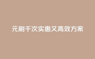 0.01元刷千次：实惠又高效SEO方案