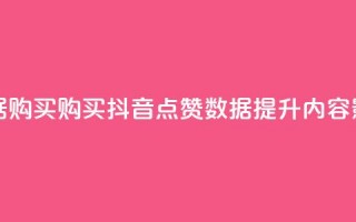 抖音点赞数据购买(购买抖音点赞数据，提升内容影响力)