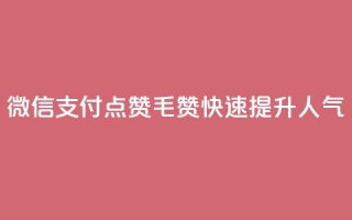 微信支付，qq点赞1毛10000赞，快速提升人气