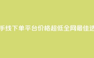 快手线下单平台价格超低全网最佳选择