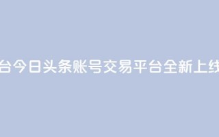 今日头条账号买卖平台 - 今日头条账号交易平台全新上线探索最优选择~