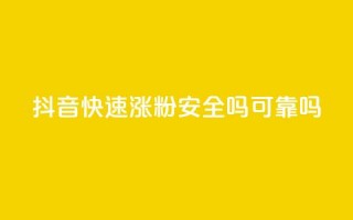 抖音快速涨粉安全吗可靠吗 - 抖音快速涨粉的方法是否可靠及安全？~