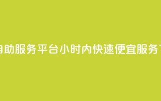 抖音自助服务平台24小时内快速便宜服务