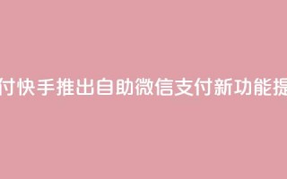 快手赞自助微信支付 - 快手推出自助微信支付新功能，提升用户体验~