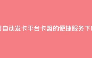 24小时自动发卡平台 PUBG卡盟的便捷服务