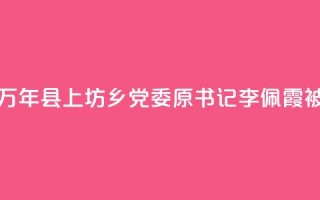 江西万年县上坊乡党委原书记李佩霞被“双开”