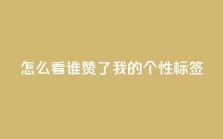 qq怎么看谁赞了我的个性标签,dy点赞秒到账 - QQ空间评论1个下单 - 快手播放量免费1万