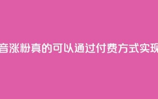 抖音涨粉真的可以通过付费方式实现吗