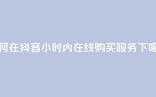 如何在抖音24小时内在线购买服务？