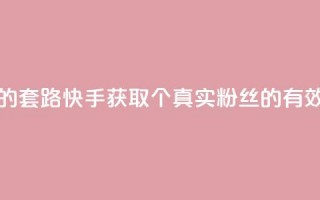 快手1000个活粉必买的套路 - 快手获取1000个真实粉丝的有效策略揭秘。