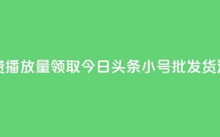 抖音免费播放量领取 - 今日头条小号批发货源