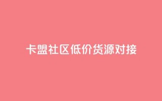 卡盟社区低价货源对接 - 卡盟社区优质货源快速对接！