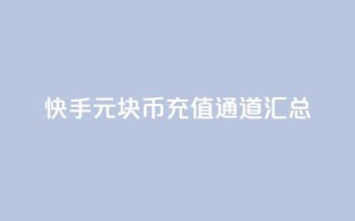 快手1元10块币充值通道汇总