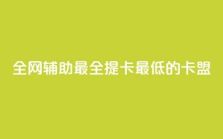 全网辅助最全提卡最低的卡盟 - 全网最全提卡平台，最低价格卡盟推荐~