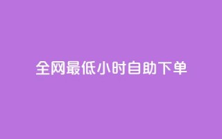 全网最低24小时自助下单 - 优质服务！24小时内快速自助下单全网最低价！~