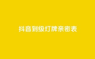 抖音1到20级灯牌亲密表 - 抖音等级灯牌表详解：从1级到20级的灯牌图解!