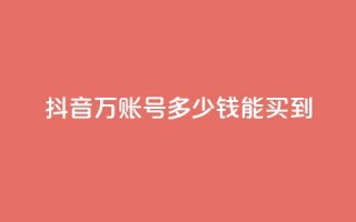 抖音100万账号多少钱能买到 - 购买抖音百万账号的真实成本揭秘!