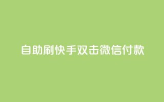 自助刷快手双击微信付款 - 自助提升微信支付，刷快手双击有效方法！