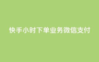 快手24小时下单业务微信支付 - 快手推出24小时下单功能支持微信支付!